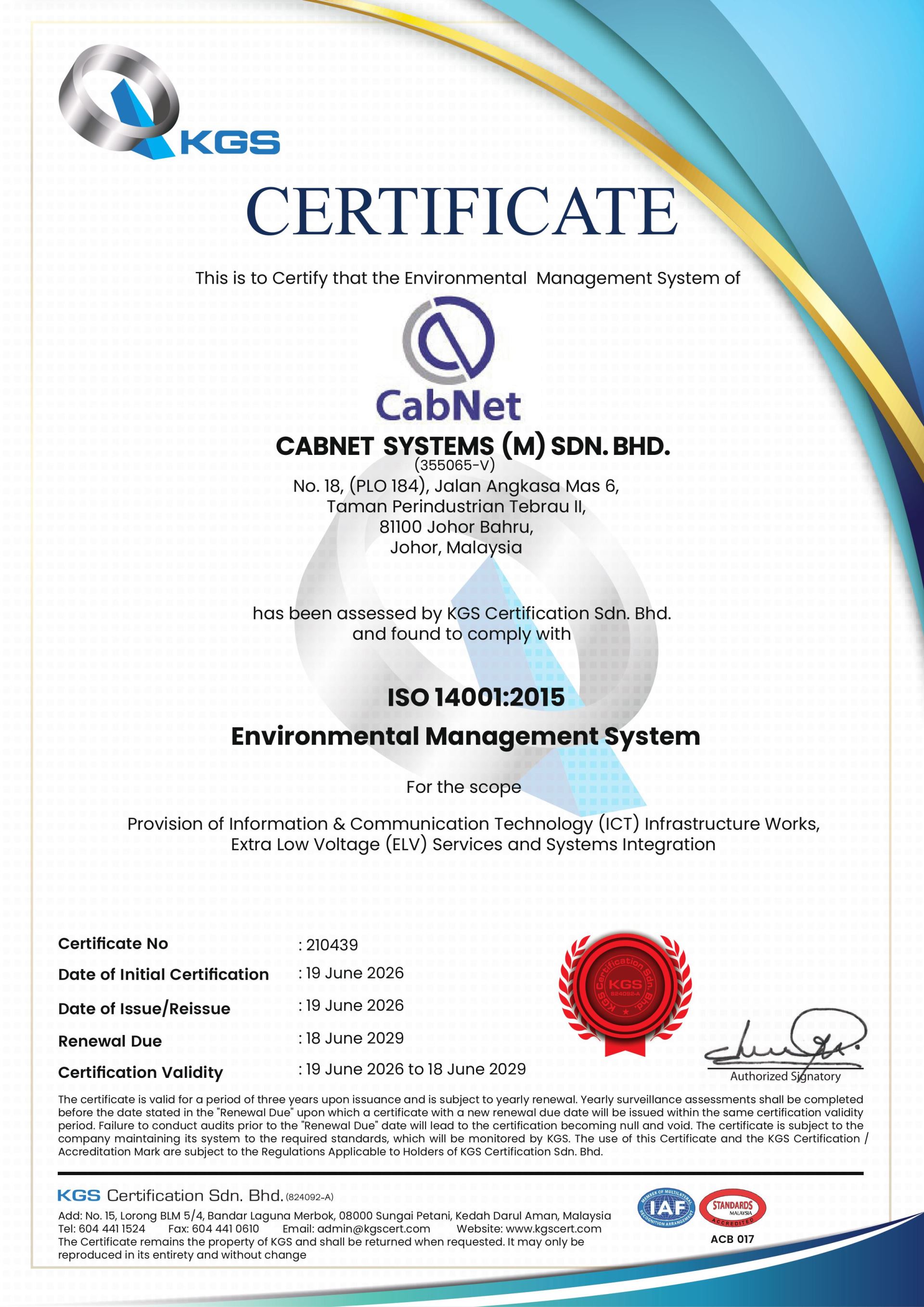 ISO 14001 Certification